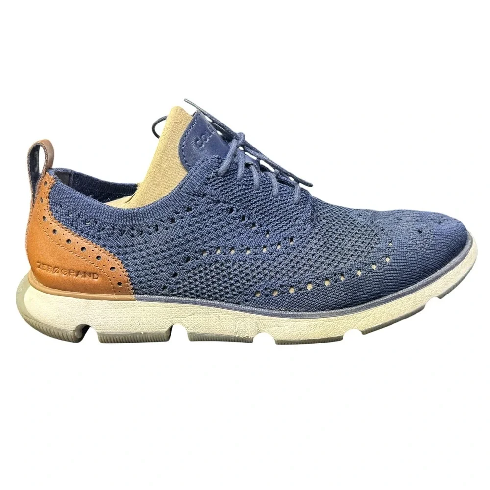 Cole Haan Zerogrand Stitchlite Wingtip Oxford Mens Marine Blue C24949 Shoes